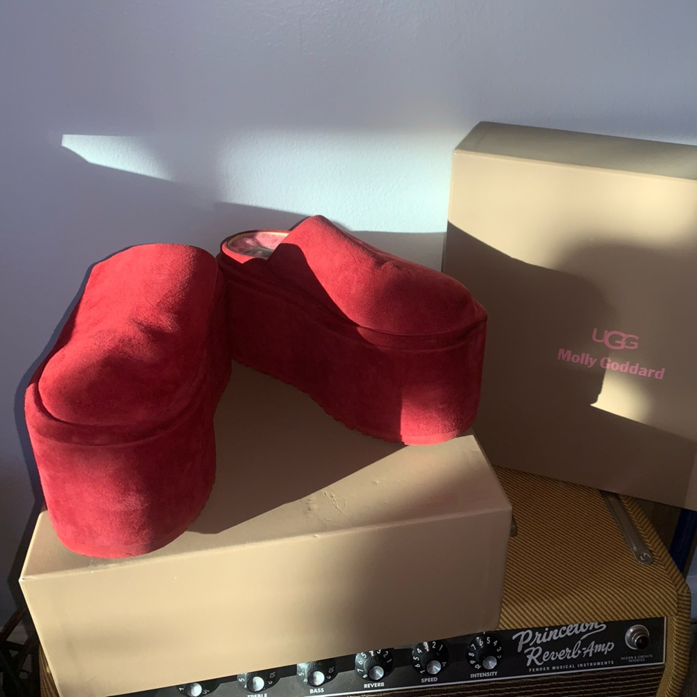 Molly Godard x UGG wine red clogs